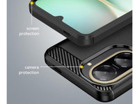 Flexible Handy Schutzhülle mit gebürster Carbon Textur auf der Rückseite für zum Schutz des Xiaomi Redmi A5  Display und Gehäuse Case in schwarz von Screenguard
