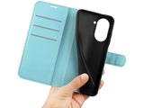 Lederhülle Karten Wallet Ledertasche Etui für Xiaomi Redmi A5 in hellblau von Screenguard