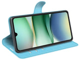 Lederhülle Karten Wallet Ledertasche Etui für Xiaomi Redmi A5 in hellblau von Screenguard