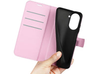 Lederhülle Karten Wallet Ledertasche Etui für Xiaomi Redmi A5 in rosa von Screenguard