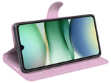 Lederhülle Karten Wallet Ledertasche Etui für Xiaomi Redmi A5 in rosa von Screenguard