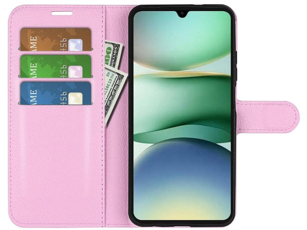 Lederhülle Portemonnaie Karten Ledertasche für Xiaomi Redmi A5 in rosa von Screenguard