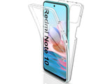 Vollständige 360 Grad Rundum Gummi TPU Hülle zum beidseitigen Schutz des Xiaomi Redmi Note 10 4G Display und Gehäuse in transparent von Screenguard