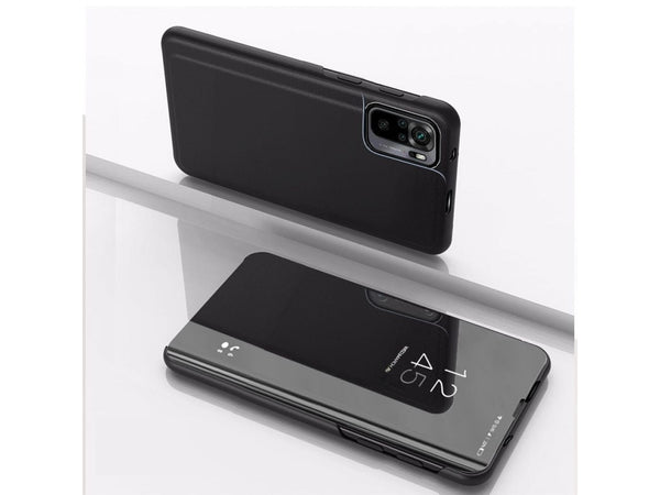 Clear View Flip Case für Xiaomi Redmi Note 10 4G in schwarz von Screenguard