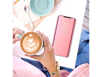 Clear View Flip Case für Xiaomi Redmi Note 10 5G in rosa von Screenguard