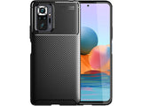 Hochwertig stabile Soft TPU Smartphone Handy Hülle im Carbon Design für Xiaomi Redmi Note 10 Pro zum Schutz des Display und Gehäuse Cover in schwarz von Screenguard