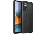 Soft TPU Case mit Design aus feinem veganen Leder für Xiaomi Redmi Note 10 Pro stabil mit erhöhten Rändern und Kanten in schwarz von Screenguard