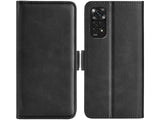 Veganes Flip Case Leder Etui Hülle mit Karten Fächer und Sichtfenster für Xiaomi Redmi Note 11 in schwarz von Screenguard