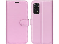 Lederhülle Karten Wallet Ledertasche Etui für Xiaomi Redmi Note 11 in rosa von Screenguard