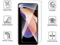 Case Friendly Screen Protector Handy Display Schutz Panzerglas Folie aus echtem 9H 2.5D Glas für Abdeckung des Xiaomi Redmi Note 11 Pro+ 5G Displays in transparent von Screenguard