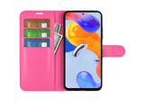 Lederhülle Karten Wallet Ledertasche Etui für Xiaomi Redmi Note 11 Pro in pink von Screenguard