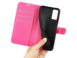 Lederhülle Karten Wallet Ledertasche Etui für Xiaomi Redmi Note 11 Pro in pink von Screenguard