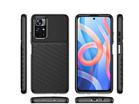 Moderne Design Hülle Cover für das Xiaomi Redmi Note 11 mit Stripes zum Schutz von Kratzern, Dellen, Display aus TPU Gummi in schwarz von Screenguard