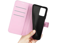 Lederhülle Karten Wallet Ledertasche Etui für Xiaomi Redmi Note 12 4G in rosa von Screenguard