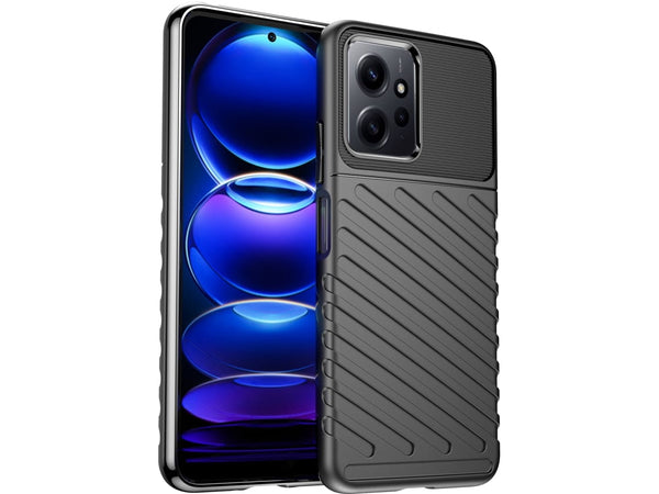 Moderne Design Hülle Cover für das Xiaomi Redmi Note 12 4G mit Stripes zum Schutz von Kratzern, Dellen, Display aus TPU Gummi in schwarz von Screenguard