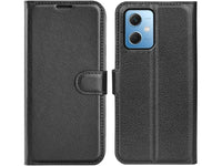 Lederhülle Karten Wallet Ledertasche Etui für Xiaomi Redmi Note 12 5G in schwarz von Screenguard