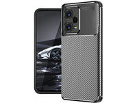 Hochwertig stabile Soft TPU Smartphone Handy Hülle im Carbon Design für Xiaomi Redmi Note 12 Pro+ 5G zum Schutz des Display und Gehäuse Cover in schwarz von Screenguard