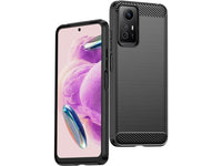 Flexible Handy Schutzhülle mit gebürster Carbon Textur auf der Rückseite für zum Schutz des Xiaomi Redmi Note 12S  Display und Gehäuse Case in schwarz von Screenguard