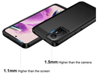 Flexible Handy Schutzhülle mit gebürster Carbon Textur auf der Rückseite für zum Schutz des Xiaomi Redmi Note 12S  Display und Gehäuse Case in schwarz von Screenguard