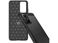 Flexible Handy Schutzhülle mit gebürster Carbon Textur auf der Rückseite für zum Schutz des Xiaomi Redmi Note 12S  Display und Gehäuse Case in schwarz von Screenguard