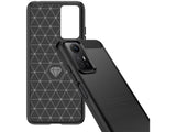 Flexible Handy Schutzhülle mit gebürster Carbon Textur auf der Rückseite für zum Schutz des Xiaomi Redmi Note 12S  Display und Gehäuse Case in schwarz von Screenguard
