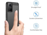 Flexible Handy Schutzhülle mit gebürster Carbon Textur auf der Rückseite für zum Schutz des Xiaomi Redmi Note 12S  Display und Gehäuse Case in schwarz von Screenguard
