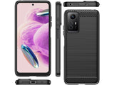 Flexible Handy Schutzhülle mit gebürster Carbon Textur auf der Rückseite für zum Schutz des Xiaomi Redmi Note 12S  Display und Gehäuse Case in schwarz von Screenguard