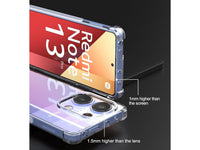 Hoch transparenter TPU Gummi Schutz Handy Hülle Clear Case klar mit verstärkten Schutzecken Bumper für das Xiaomi Redmi Note 13 Pro 4G Display und Gehäuse in transparent von Screenguard