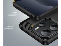 Flexible Handy Schutzhülle mit gebürster Carbon Textur auf der Rückseite für zum Schutz des Xiaomi Redmi Note 14 4G  Display und Gehäuse Case in schwarz von Screenguard