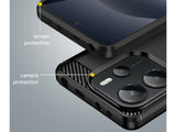 Flexible Handy Schutzhülle mit gebürster Carbon Textur auf der Rückseite für zum Schutz des Xiaomi Redmi Note 14 4G  Display und Gehäuse Case in schwarz von Screenguard