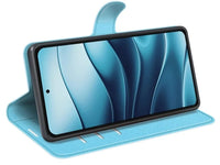 Lederhülle Karten Wallet Ledertasche Etui für Xiaomi Redmi Note 14 4G in hellblau von Screenguard