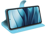 Lederhülle Karten Wallet Ledertasche Etui für Xiaomi Redmi Note 14 4G in hellblau von Screenguard