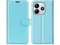 Lederhülle Karten Wallet Ledertasche Etui für Xiaomi Redmi Note 14 4G in hellblau von Screenguard