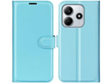 Lederhülle Karten Wallet Ledertasche Etui für Xiaomi Redmi Note 14 4G in hellblau von Screenguard