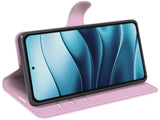 Lederhülle Karten Wallet Ledertasche Etui für Xiaomi Redmi Note 14 4G in rosa von Screenguard