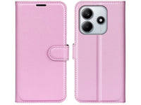 Lederhülle Karten Wallet Ledertasche Etui für Xiaomi Redmi Note 14 4G in rosa von Screenguard