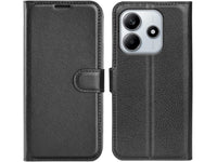 Lederhülle Karten Wallet Ledertasche Etui für Xiaomi Redmi Note 14 4G in schwarz von Screenguard