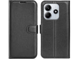 Lederhülle Karten Wallet Ledertasche Etui für Xiaomi Redmi Note 14 4G in schwarz von Screenguard