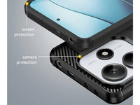 Flexible Handy Schutzhülle mit gebürster Carbon Textur auf der Rückseite für zum Schutz des Xiaomi Redmi Note 14 5G  Display und Gehäuse Case in schwarz von Screenguard