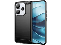 Flexible Handy Schutzhülle mit gebürster Carbon Textur auf der Rückseite für zum Schutz des Xiaomi Redmi Note 14 5G  Display und Gehäuse Case in schwarz von Screenguard