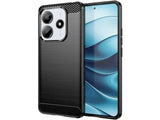Flexible Handy Schutzhülle mit gebürster Carbon Textur auf der Rückseite für zum Schutz des Xiaomi Redmi Note 14 5G  Display und Gehäuse Case in schwarz von Screenguard