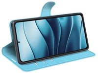 Lederhülle Karten Wallet Ledertasche Etui für Xiaomi Redmi Note 14 5G in hellblau von Screenguard