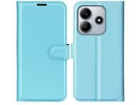 Lederhülle Karten Wallet Ledertasche Etui für Xiaomi Redmi Note 14 5G in hellblau von Screenguard