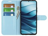 Lederhülle Portemonnaie Karten Ledertasche für Xiaomi Redmi Note 14 5G in hellblau von Screenguard