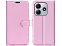 Lederhülle Karten Wallet Ledertasche Etui für Xiaomi Redmi Note 14 5G in rosa von Screenguard