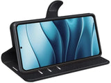 Lederhülle Karten Wallet Ledertasche Etui für Xiaomi Redmi Note 14 5G in schwarz von Screenguard