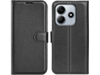 Lederhülle Karten Wallet Ledertasche Etui für Xiaomi Redmi Note 14 5G in schwarz von Screenguard