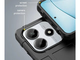 Widerstandsfähige, stabile Outdoor Sport Hülle für das Xiaomi Redmi Note 14 5G für Handwerker, Baustelle, Business, äusserst stabil mit erhöhten Rändern und Kanten in schwarz von Screenguard
