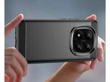 Flexible Handy Schutzhülle mit gebürster Carbon Textur auf der Rückseite für zum Schutz des Xiaomi Redmi Note 14 Pro+ 5G  Display und Gehäuse Case in schwarz von Screenguard