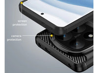 Flexible Handy Schutzhülle mit gebürster Carbon Textur auf der Rückseite für zum Schutz des Xiaomi Redmi Note 14 Pro+ 5G  Display und Gehäuse Case in schwarz von Screenguard